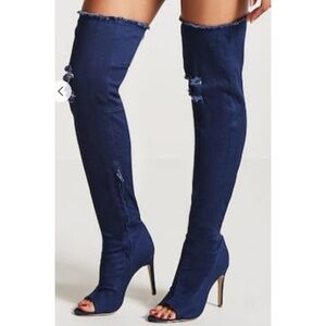 Denim Over-the-Knee Boots